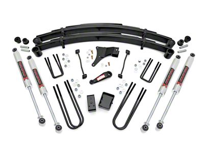 Rough Country 6-Inch Suspension Lift Kit with Rear Lift Blocks and M1 Monotube Shocks (Early 1999 4WD 6.8L, 7.3L Powerstroke F-350 Super Duty SRW)