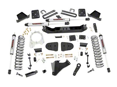 Rough Country 6-Inch Suspension Lift Kit with V2 Monotube Shocks (23-25 4WD 6.7L Powerstroke F-350 Super Duty SRW w/ 4-Inch Rear Axle & w/o Factory Overload Springs & Factory LED Projector Headlights, Excluding Tremor)