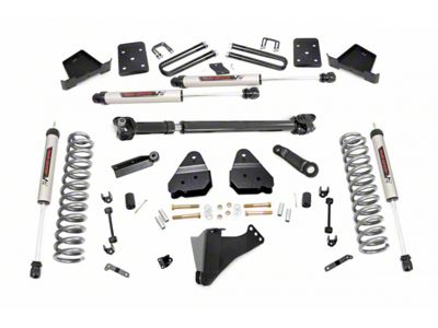 Rough Country 6-Inch Suspension Lift Kit with V2 Monotube Shocks and Front Driveshaft (17-22 4WD 6.7L Powerstroke F-350 Super Duty SRW w/ 4-Inch Rear Axle & Factory Overload Springs)