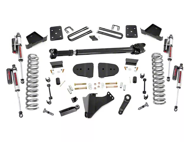 Rough Country 6-Inch Suspension Lift Kit with Vertex Reservoir Shocks and Front Driveshaft (23-24 4WD 6.7L Powerstroke F-350 Super Duty SRW w/ 3.50-Inch Rear Axle & w/o Factory Overload Springs & Factory LED Projector Headlights, Excluding Tremor)