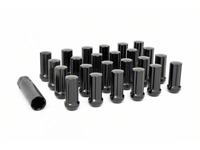 Rough Country Black Bulge Acorn Style Lug Nut Kit; M14 x 2.0; Set of 32 (99-02 F-350 Super Duty)