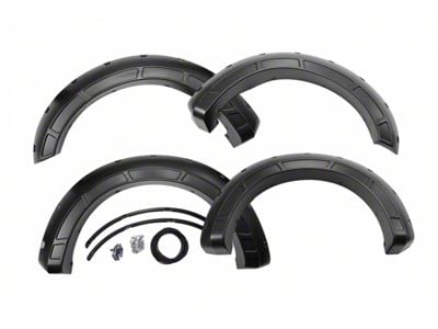 Rough Country Defender Fender Flares; Absolute Black (17-22 F-350 Super Duty SRW)