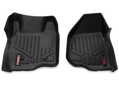 Rough Country Heavy Duty Depressed Pedal Front and Rear Floor Mats; Black (11-16 F-350 Super Duty SuperCrew)