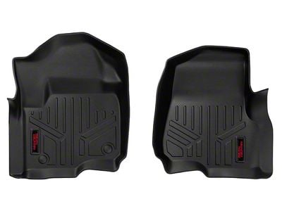Rough Country Heavy Duty Front Over the Hump Floor Mats; Black (17-24 F-350 Super Duty)