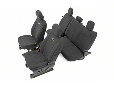 Rough Country Neoprene Front and Rear Seat Covers; Black (17-22 F-350 Super Duty SuperCab, SuperCrew)