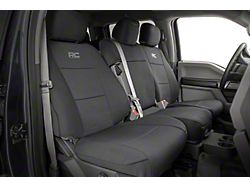 Rough Country Neoprene Front Seat Covers; Black (17-26 F-350 Super Duty w/ Front Bench Seat)