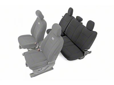 Rough Country Neoprene Rear Seat Covers; Black (17-22 F-350 Super Duty SuperCrew XL, XLT)