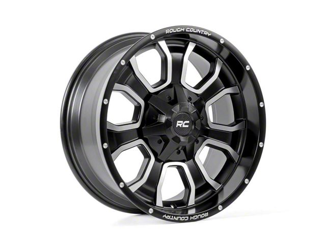 Rough Country 93 Series Matte Black Milled 8-Lug Wheel; 20x10; -18mm Offset (17-22 F-350 Super Duty SRW)