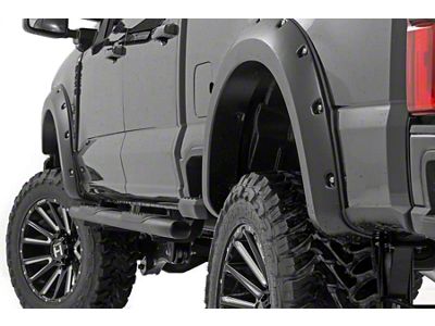 Rough Country Pocket Fender Flares; Flat Black (23-25 F-350 Super Duty SRW)