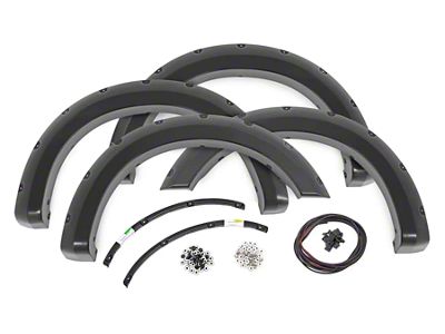 Rough Country Pocket Fender Flares; Gloss Black (23-25 F-350 Super Duty SRW)