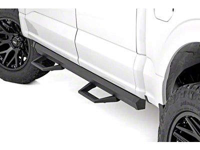 Rough Country SRL2 ADJ Aluminum Side Step Bars; Black (17-25 F-350 Super Duty SuperCrew)