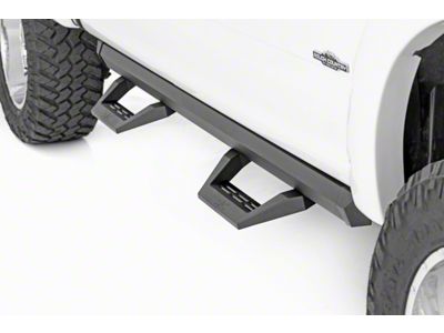 Rough Country SRX2 Adjustable Aluminum Side Step Bars; Textured Black (17-25 F-350 Super Duty SuperCrew)