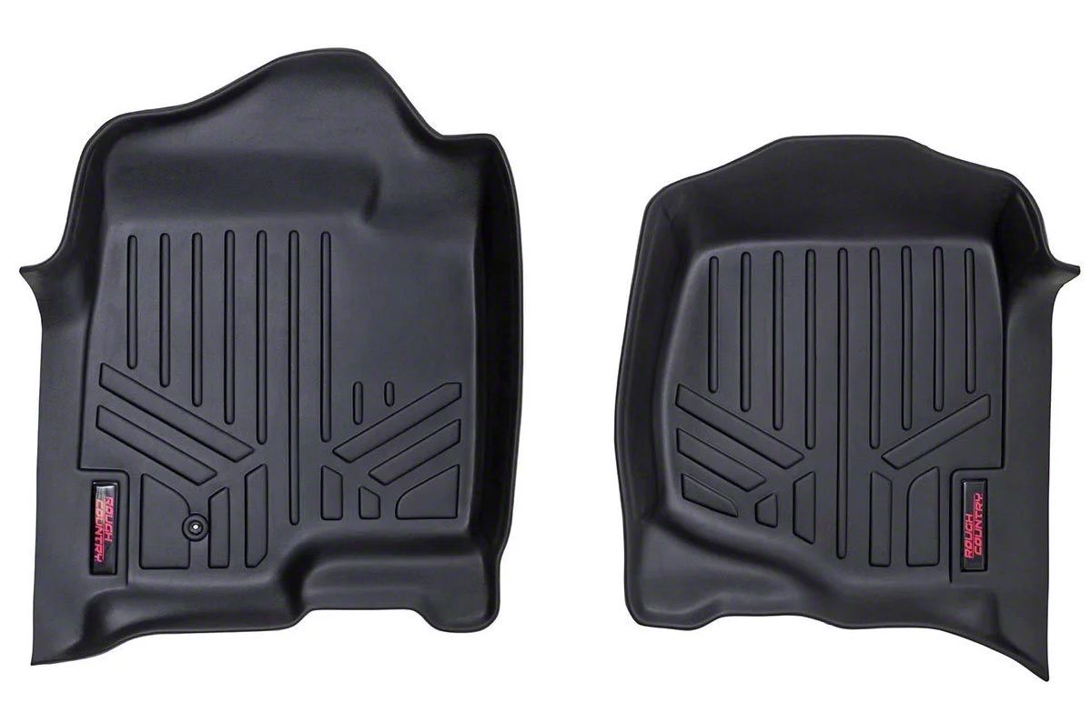 Rough Country Sierra 1500 Heavy Duty Front Floor Mats; Black M2141 (14