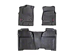 Rough Country Heavy Duty Front and Rear Floor Mats; Black (07-13 Sierra 1500 Extended Cab)