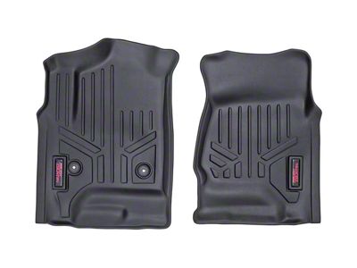 Rough Country Heavy Duty Front and Rear Floor Mats; Black (14-18 Sierra 1500 Double Cab, Crew Cab)