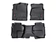 Rough Country Heavy Duty Front and Rear Floor Mats; Black (14-18 Sierra 1500 Double Cab w/ Half Length Floor Console)