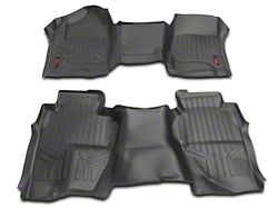 Rough Country Heavy Duty Front and Rear Floor Mats; Black (14-18 Silverado 1500 Double Cab w/ Half Length Floor Console)