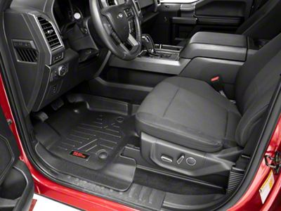 Rough Country Heavy Duty Front and Rear Floor Mats; Black (15-23 F-150 SuperCrew)