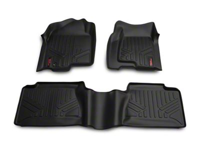 Rough Country Heavy Duty Front and Rear Floor Mats; Black (99-06 Silverado 1500 Extended Cab, Crew Cab)
