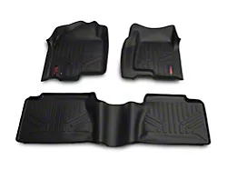 Rough Country Heavy Duty Front and Rear Floor Mats; Black (99-06 Silverado 1500 Extended Cab)
