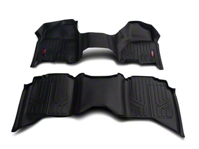 Rough Country Heavy Duty Front Over the Hump and Rear Floor Mats; Black (12-18 RAM 1500 Crew Cab)