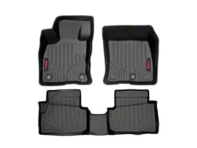 Rough Country Heavy Duty Front and Rear Floor Mats; Black (22-26 Maverick Hybrid)