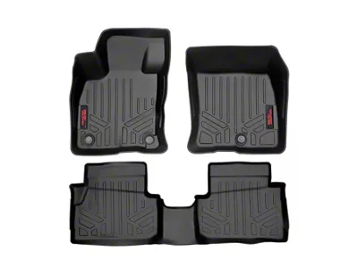 Rough Country Heavy Duty Front and Rear Floor Mats; Black (22-26 2.0L EcoBoost Maverick)