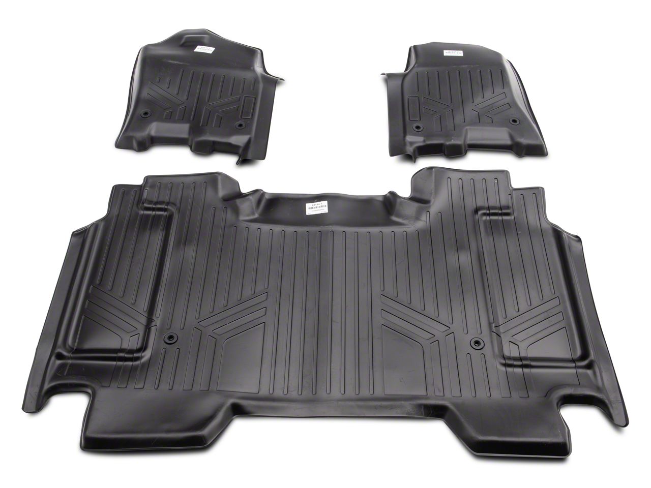 Rough Country Heavy Duty Front and Rear Floor Mats Black 19 24 RAM 1500 Crew Cab w o Factory Under Seat Storage