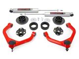 Rough Country Suspension 3-Inch Bolt-On Suspension Lift Kit with Premium N3 Shocks; Red (19-24 4WD RAM 1500 w/o Air Ride, Excluding Rebel, RHO & TRX)