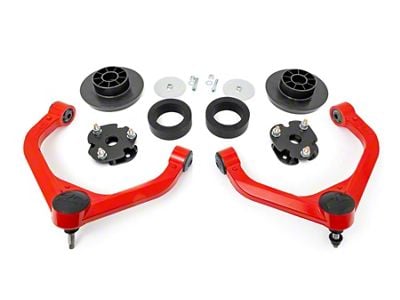Rough Country 3-Inch Bolt-On Suspension Lift Kit; Red (12-18 4WD RAM 1500 w/o Air Ride)