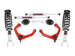 Rough Country Suspension 3-Inch Suspension Lift Kit with Front M1 Monotube Struts and Rear M1 Monotube Shocks; Red (12-18 4WD RAM 1500 w/o Air Ride)