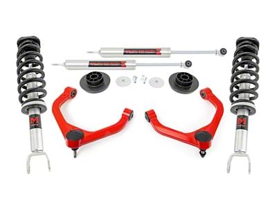 Rough Country 3.50-Inch Suspension Lift Kit with Front M1 Monotube Struts and Rear M1 Monotube Shocks; Red (19-24 RAM 1500 w/o Air Ride, Excluding TRX)