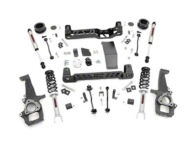 Rough Country 4-Inch Suspension Lift Kit with Lifted N3 Struts and V2 Monotube Shocks (12-18 4WD RAM 1500 w/o Air Ride)