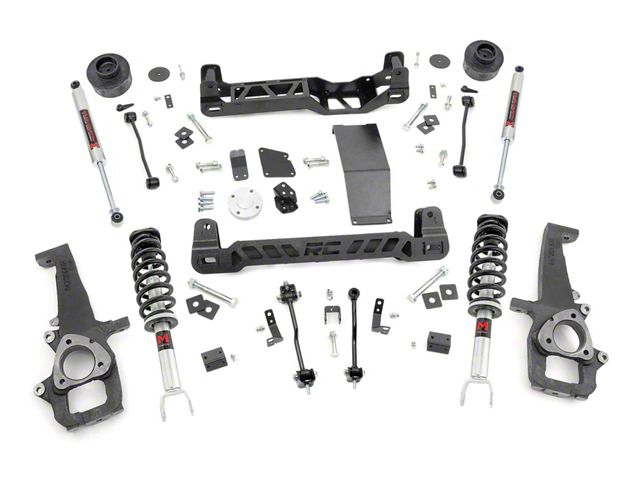 Rough Country 4-Inch Suspension Lift Kit with M1 Monotube Struts and Shocks (12-18 4WD RAM 1500 w/o Air Ride)