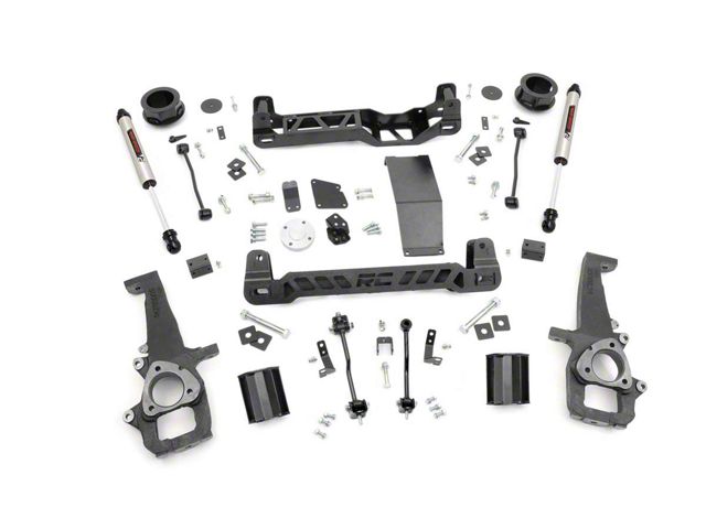 Rough Country 4-Inch Suspension Lift Kit with V2 Monotube Shocks (12-18 4WD RAM 1500 w/o Air Ride)