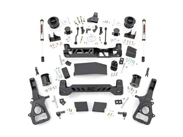 Rough Country 5-Inch Suspension Lift Kit with V2 Monotube Shocks (19-24 4WD RAM 1500 w/ Air Ride)