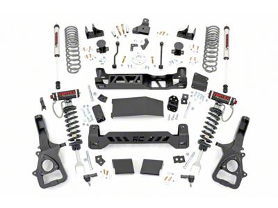 Rough Country 6-Inch Suspension Lift Kit with Vertex Adjustable Coil-Overs and V2 Monotube Shocks for 22XL Wheel Models (19-24 4WD RAM 1500 w/o Air Ride, Excluding TRX)