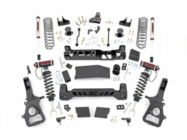 Rough Country 6-Inch Suspension Lift Kit with Vertex Adjustable Coil-Overs and V2 Monotube Shocks (19-24 4WD RAM 1500 w/o Air Ride, Excluding TRX)