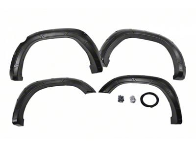 Rough Country Defender Fender Flares; Diamond Black (19-24 RAM 1500, Excluding Rebel & TRX)