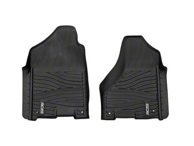 Rough Country Flex-Fit Front Floor Mats; Black (12-18 RAM 1500 Crew Cab)