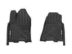 Rough Country Flex-Fit Front Floor Mats; Black (25-26 RAM 1500 Crew Cab)