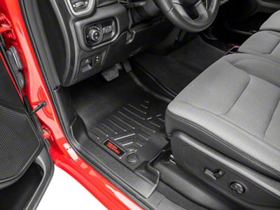 Rough Country Heavy Duty Front and Rear Floor Mats; Black (19-23 RAM 1500 Crew Cab w/ Factory Under Seat Storage)