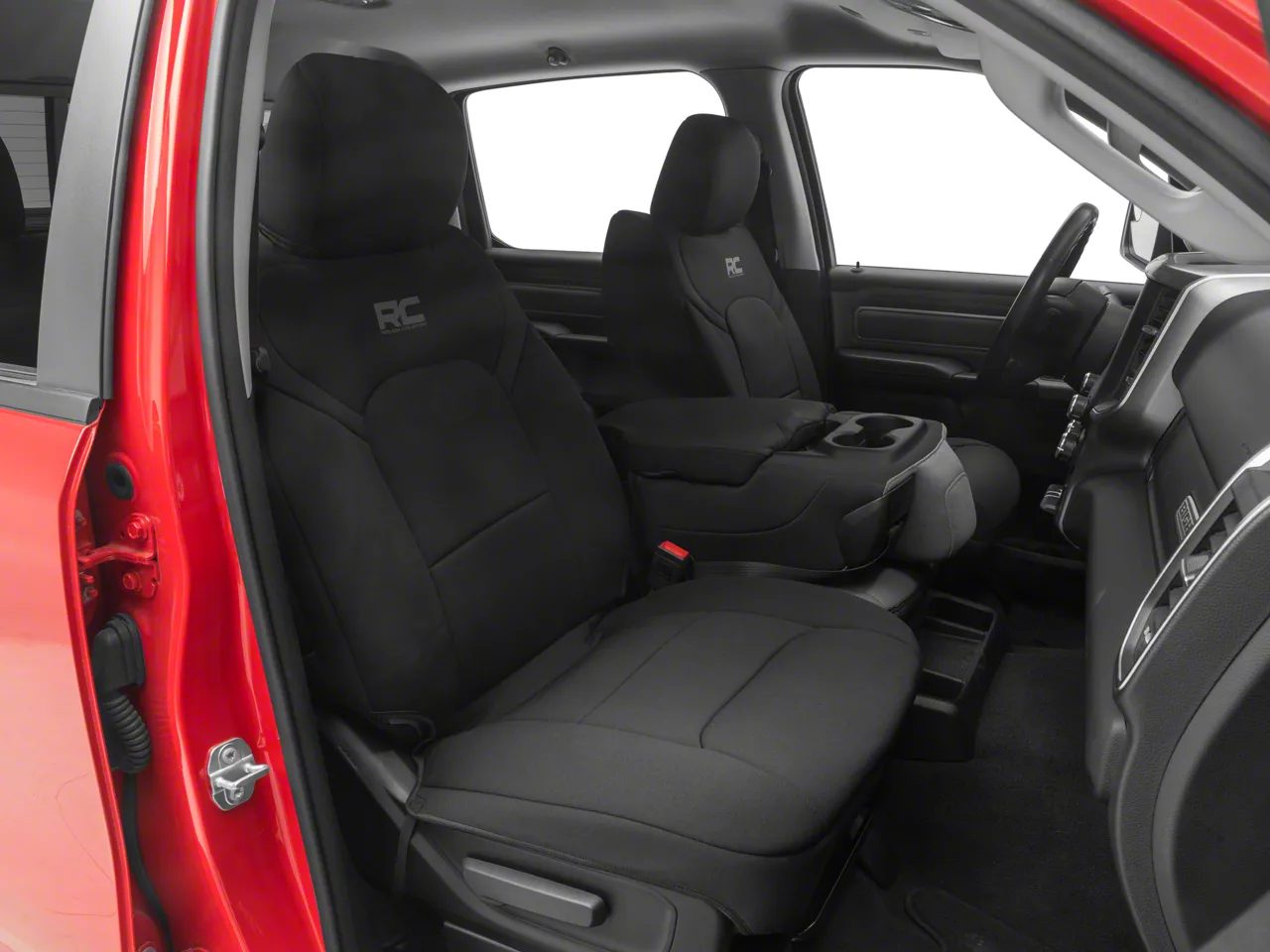 Rough Country RAM 1500 Neoprene Front and Rear Seat Covers; Black 91041