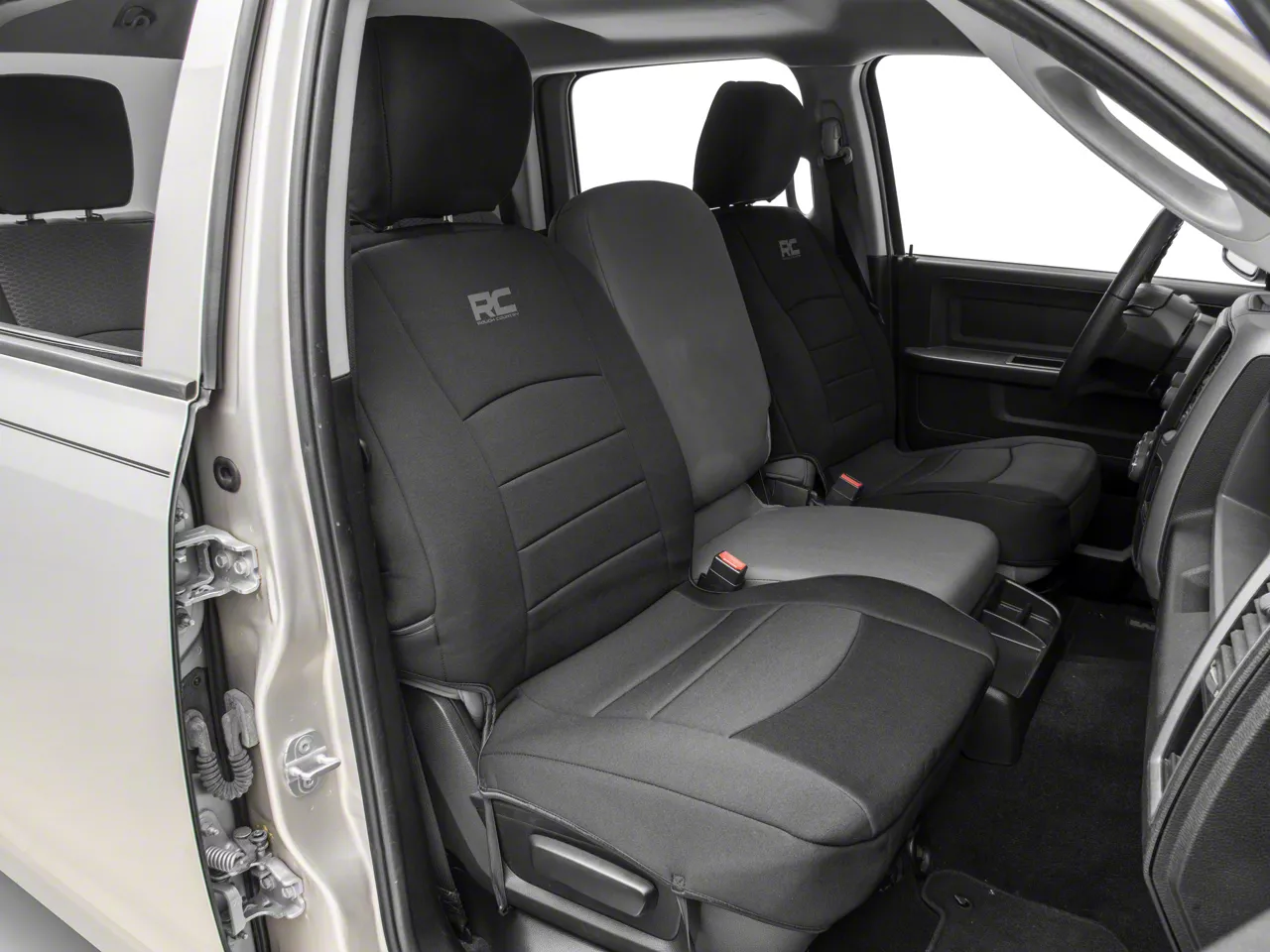 Rough Country RAM 1500 Neoprene Front Seat Covers; Black 91028 (0918