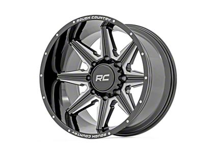 Rough Country 91 Series Gloss Black Milled 6-Lug Wheel; 22x12; -44mm Offset (19-25 RAM 1500)