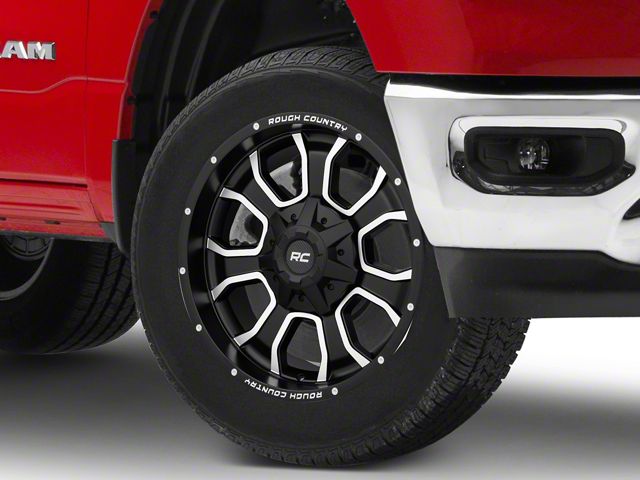 Rough Country 93 Series Matte Black Milled 6-Lug Wheel; 20x10; -18mm Offset (19-24 RAM 1500)