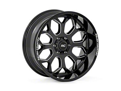 Rough Country 96 Series Gloss Black Milled 6-Lug Wheel; 22x10; -19mm Offset (19-25 RAM 1500)