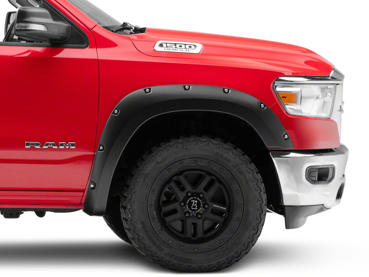 Rough Country RAM 1500 Pocket Fender Flares; Flat Black FD10914A (19