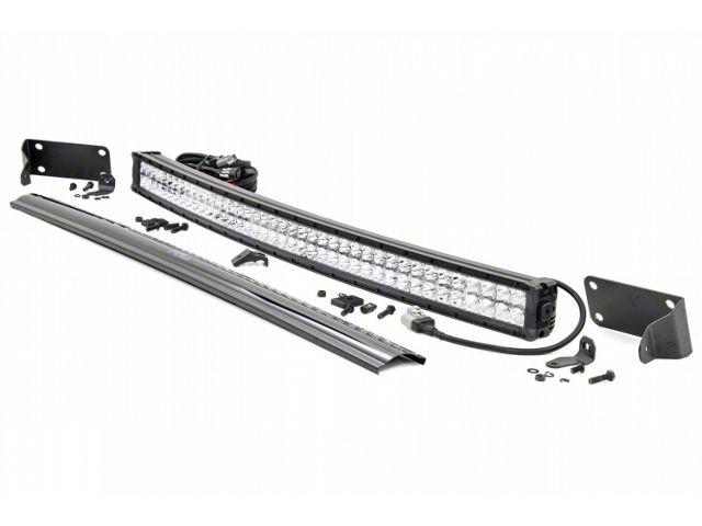Rough Country 40-Inch Curved Chrome Series Cool White DRL LED Light Bar Hidden Bumper Kit (10-18 RAM 2500)