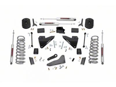 Rough Country 5-Inch Coil Spring Suspension Lift Kit with Radius Arm Drop Brackets and Premium N3 Shocks (14-18 4WD 6.7L RAM 2500, Excluding Power Wagon)